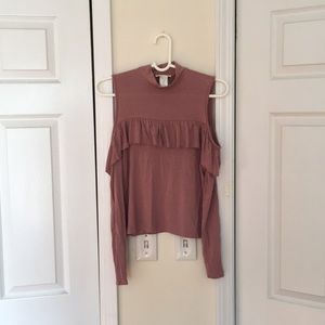 #enough about me off shoulder pink sexy top